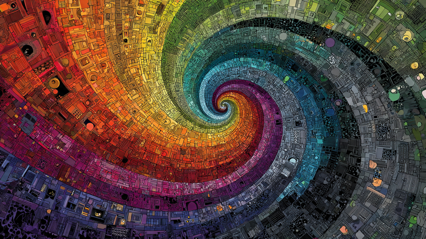 Spirale de couleurs symbolisant divers états de conscience